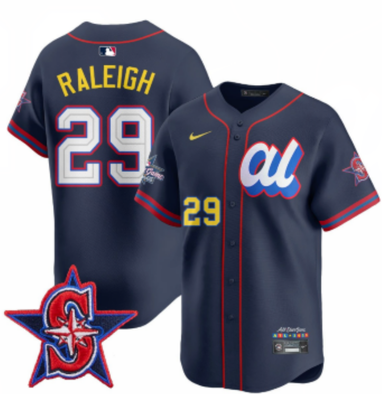 Men 2025 Seattle Mariners #29 Raleigh dark Blue All star Nike MLB Jersey style 13->seattle mariners->MLB Jersey